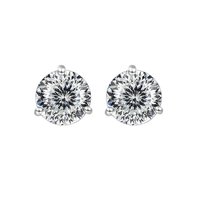 925 Sterling Silver Moissanite Stud Earrings 0.5CT 1CT Women Classic