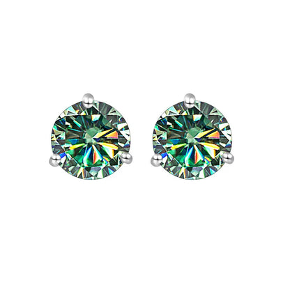 925 Sterling Silver Moissanite Stud Earrings 0.5CT 1CT Women Classic