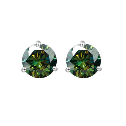 925 Sterling Silver Moissanite Stud Earrings 0.5CT 1CT Women Classic