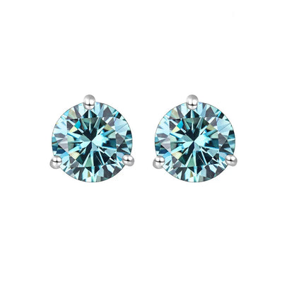925 Sterling Silver Moissanite Stud Earrings 0.5CT 1CT Women Classic