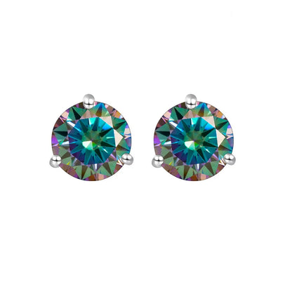 925 Sterling Silver Moissanite Stud Earrings 0.5CT 1CT Women Classic