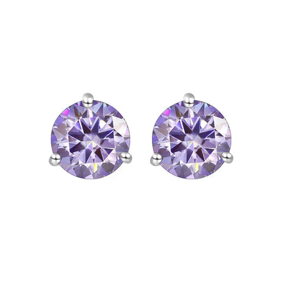 925 Sterling Silver Moissanite Stud Earrings 0.5CT 1CT Women Classic