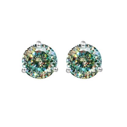 925 Sterling Silver Moissanite Stud Earrings 0.5CT 1CT Women Classic