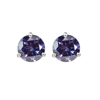 925 Sterling Silver Moissanite Stud Earrings 0.5CT 1CT Women Classic