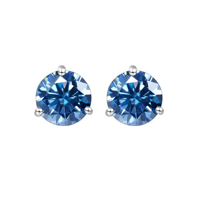 925 Sterling Silver Moissanite Stud Earrings 0.5CT 1CT Women Classic