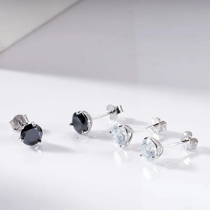 925 Sterling Silver Moissanite Stud Earrings 0.5CT 1CT Women Classic