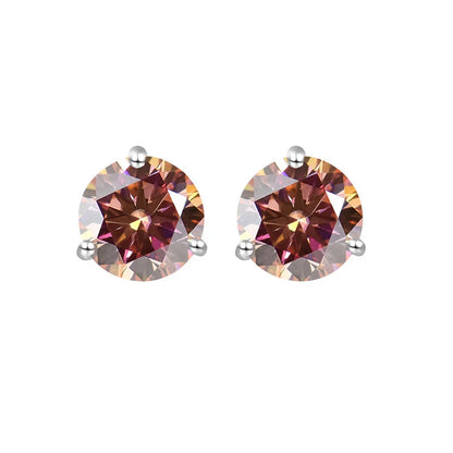 925 Sterling Silver Moissanite Stud Earrings 0.5CT 1CT Women Classic