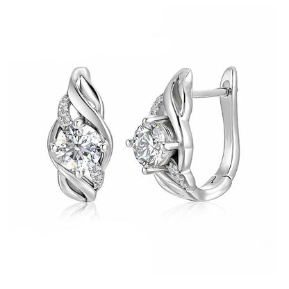 925 Sterling Silver 0.5ct Moissanite Stud Earrings For Couples Women Men