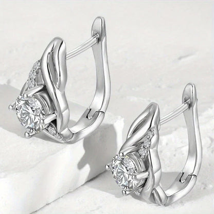 925 Sterling Silver 0.5ct Moissanite Stud Earrings For Couples Women Men