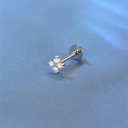 925 Sterling Silver Moissanite Stud Earrings Screw Back Four Claw Small Classic Fashion Jewelry