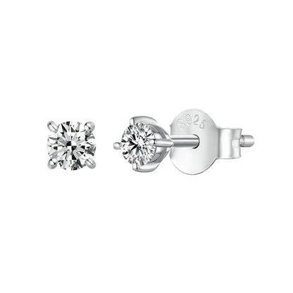 925 Sterling Silver Moissanite Stud Earrings VVS1 Lab Diamond Gift Unisex Party