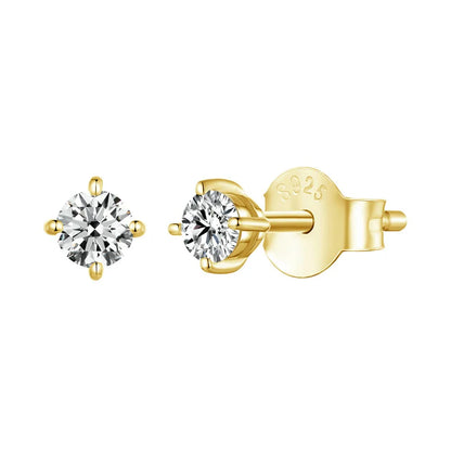 925 Sterling Silver Moissanite Stud Earrings VVS1 Lab Diamond Gift Unisex Party