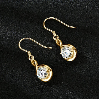 925 Sterling Silver 1ct Round Moissanite Teardrop Earrings Classic Casual