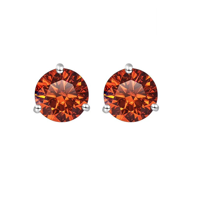 925 Sterling Silver Moissanite Stud Earrings 0.5CT 1CT Women Classic
