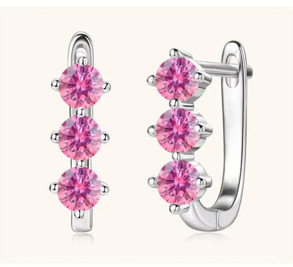 925 Sterling Silver Moissanite Hoop Earrings.1ct 6D For Women Valentine Gift