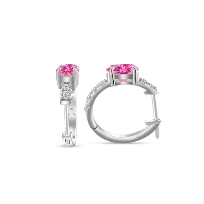 925 Sterling Silver Moissanite 1 Ct Oval Stud Earrings For Women GIA