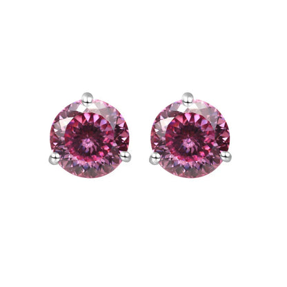 925 Sterling Silver Moissanite Stud Earrings 0.5CT 1CT Women Classic