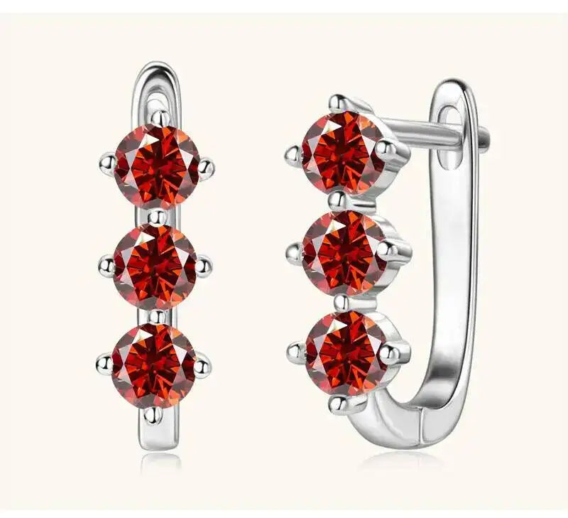 925 Sterling Silver Moissanite Hoop Earrings.1ct 6D For Women Valentine Gift