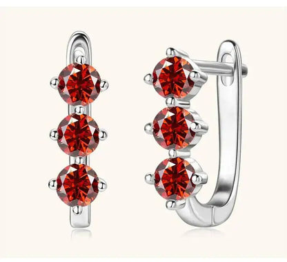 925 Sterling Silver Moissanite Hoop Earrings.1ct 6D For Women Valentine Gift