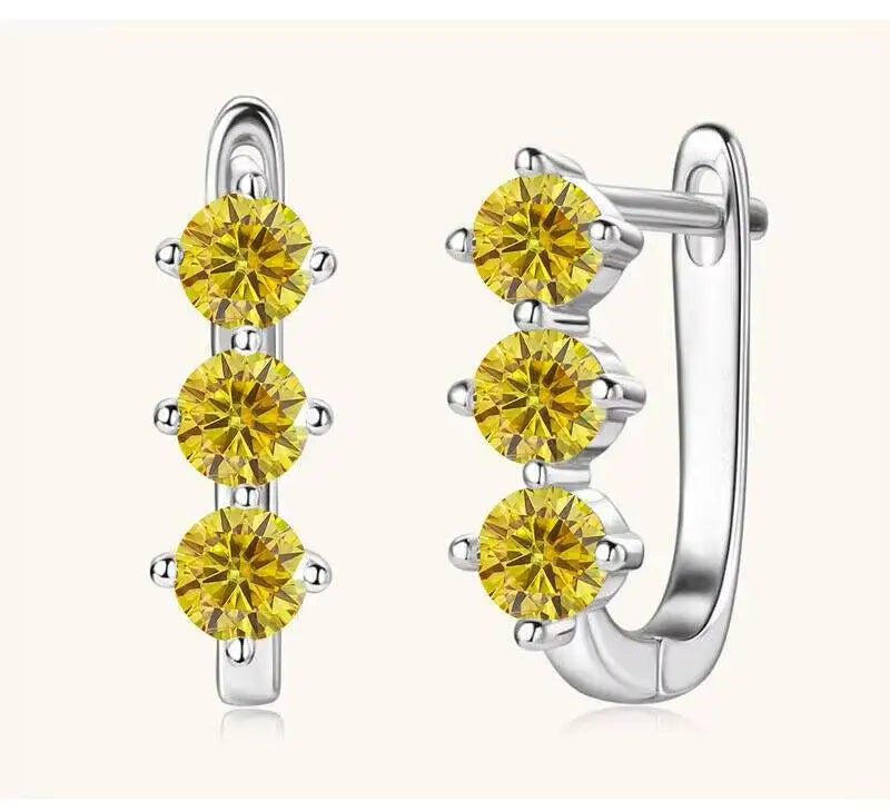 925 Sterling Silver Moissanite Hoop Earrings.1ct 6D For Women Valentine Gift