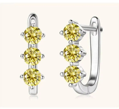 925 Sterling Silver Moissanite Hoop Earrings.1ct 6D For Women Valentine Gift