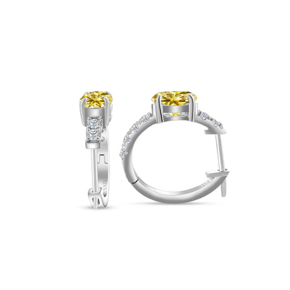 925 Sterling Silver Moissanite 1 Ct Oval Stud Earrings For Women GIA