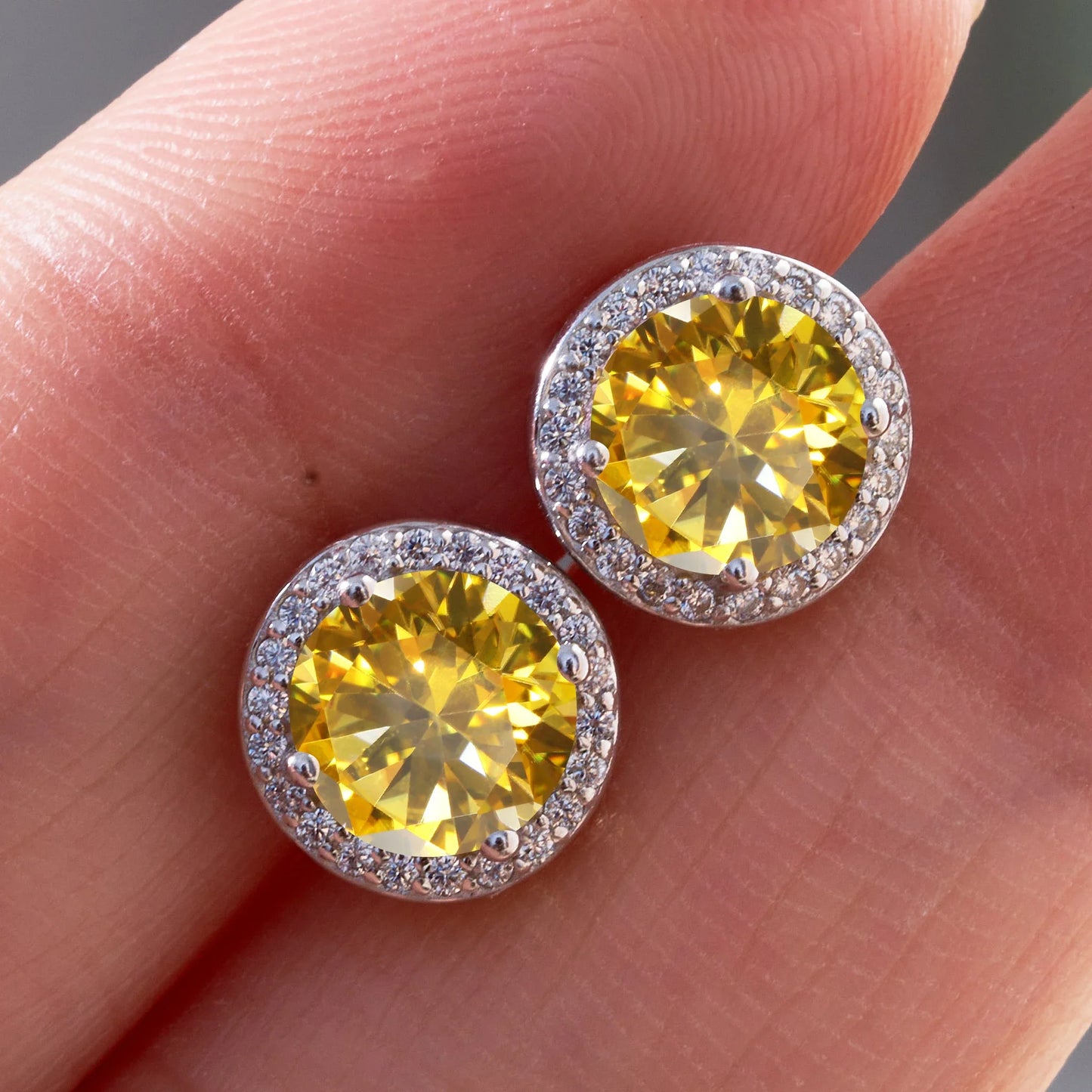925 Sterling Silver 1ct Moissanite Round Stud Earrings Bridal Wedding Gift