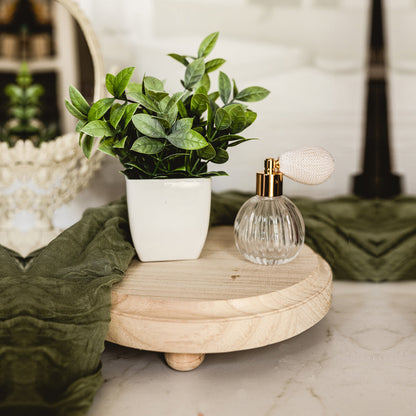 Rustic Handmade Wooden Stand Tray - Display Base, Candle And Soap Holder