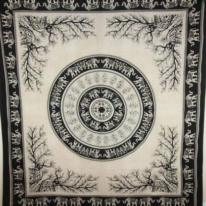 Tiger Elephant Mandala Tapestry Boho Wall Hanging Large