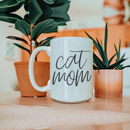 Cat Mom Mug 16oz Ceramic Coffee Cup Funny Cat Lover Gift Dishwasher Safe