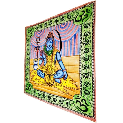 Shiva Third Eye Tapestry With Trishul And Om Wall Art