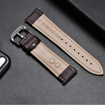 COROS Calfskin Leather Watch Band - Soft Wrist Strap with Silver Buckle
