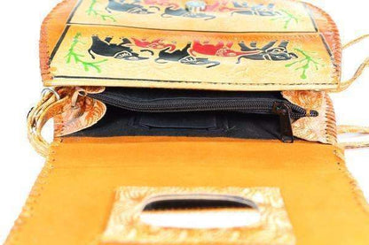 Elephant Leather Crossbody Purse Handcrafted Tribal Bag