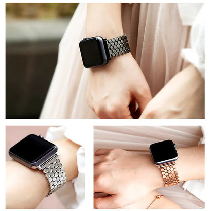 Apple Watch Stainless Steel Strap - Sleek Fish-Scale Design