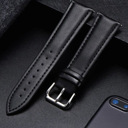 COROS Calfskin Leather Watch Band - Soft Wrist Strap with Silver Buckle