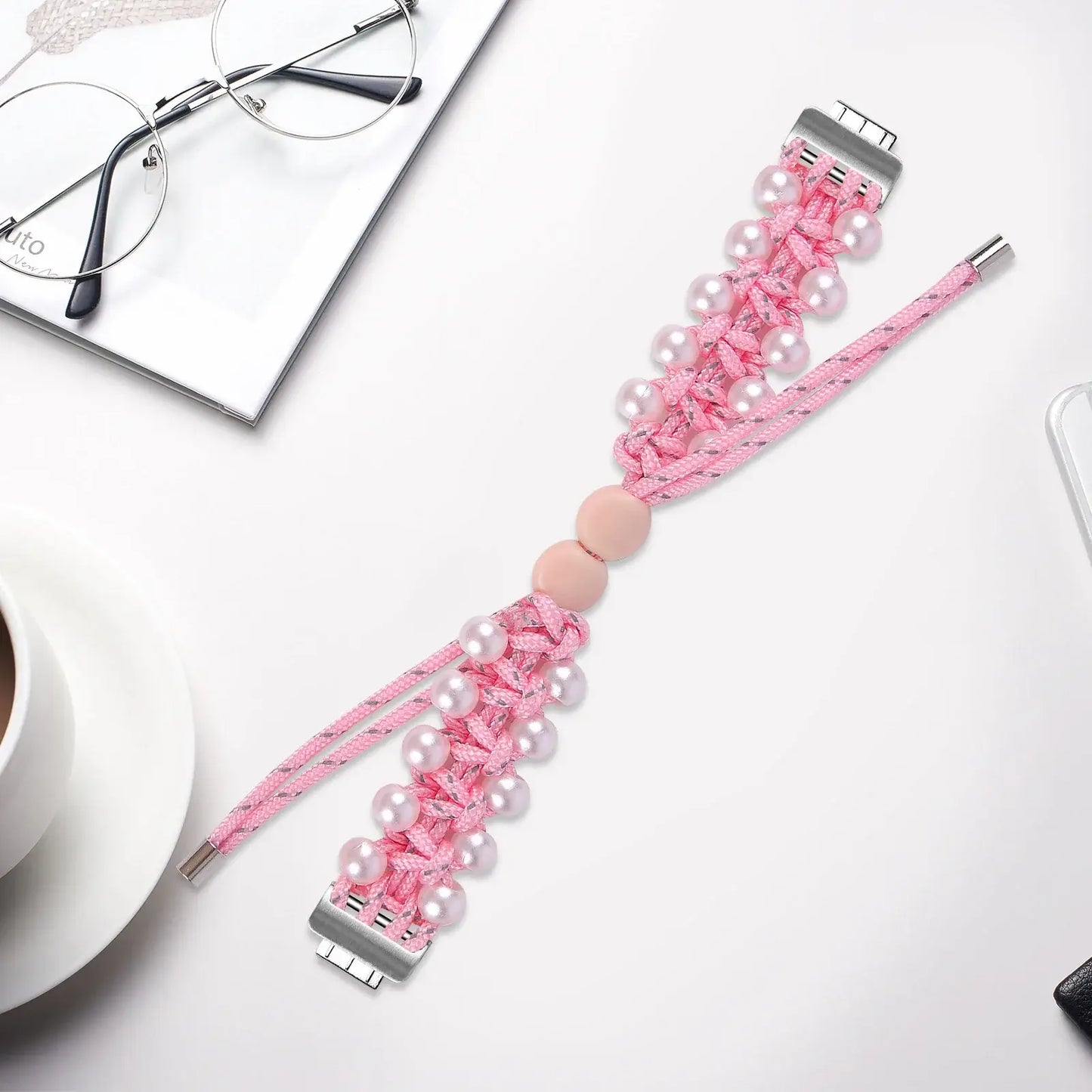 Fitbit Inspire 3, 2, 1, HR Braided Bead Band - Stylish Strap