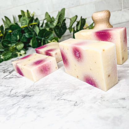 Petal Dance Rose Petal Soap Bar - Sweet Floral Musk Scent, Handmade Bath Soap