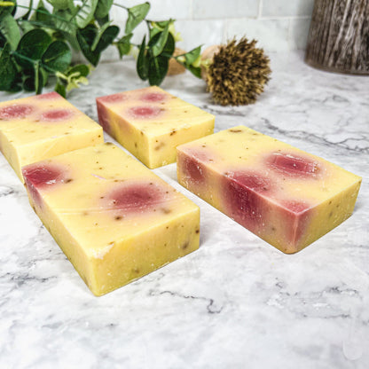 Honeysuckle Rose Petal Soap 4.5oz Organic Cold Pressed Handmade Fragrance