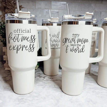 Hot Mess 40oz Tumbler With Lid And Straw - Insulated Travel Cup