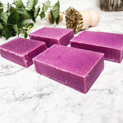 Patchouli Raspberry Soap Bar 4.5oz Exfoliating Sea Salt Natural Fragrance