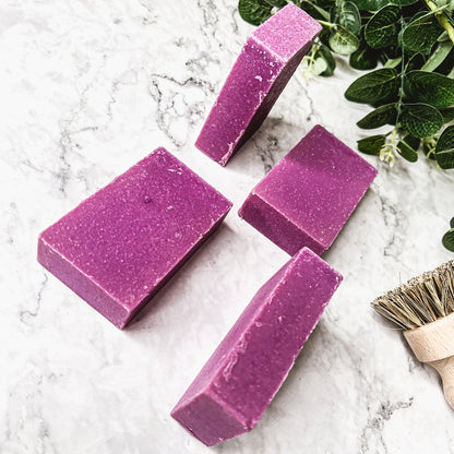 Patchouli Raspberry Soap Bar 4.5oz Exfoliating Sea Salt Natural Fragrance