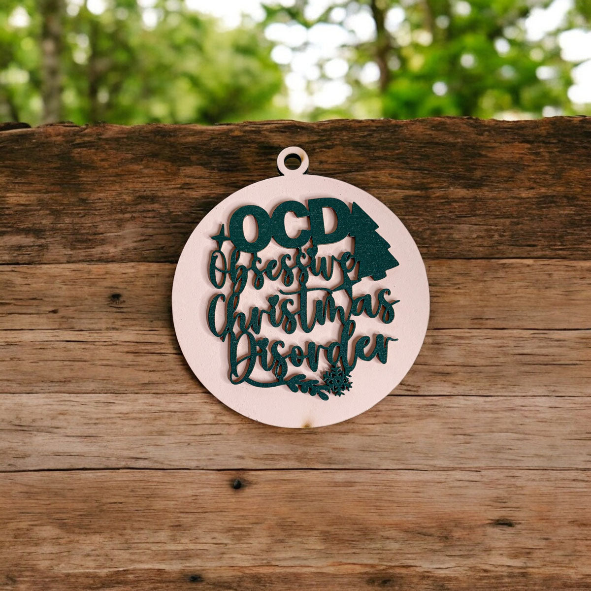 Handcrafted 3D Wooden Christmas Ornaments Imperfect OCD Style Limited Edition Tree Hanging Decor
