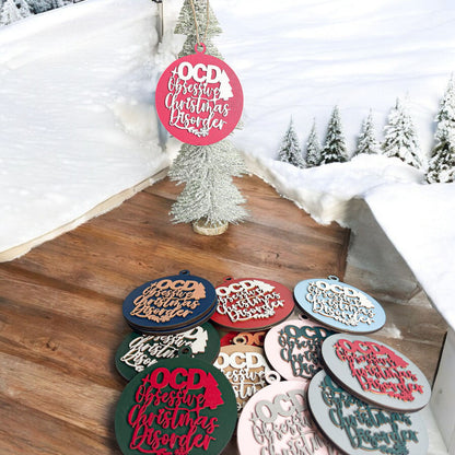 Handcrafted 3D Wooden Christmas Ornaments Imperfect OCD Style Limited Edition Tree Hanging Decor