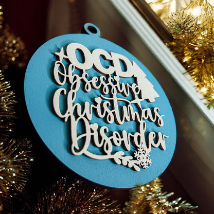 Handcrafted 3D Wooden Christmas Ornaments Imperfect OCD Style Limited Edition Tree Hanging Decor