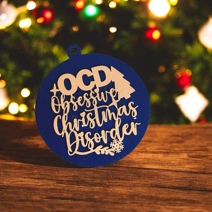Handcrafted 3D Wooden Christmas Ornaments Imperfect OCD Style Limited Edition Tree Hanging Decor