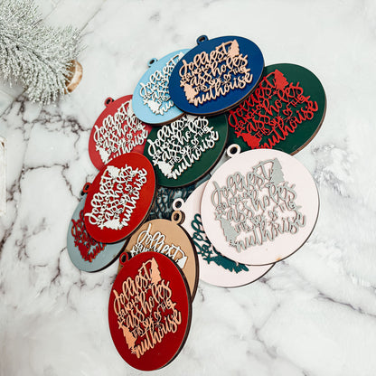 Imperfect Jolliest Handcrafted Wooden 3D Christmas Ornament Set Limited Edition Tree Decor