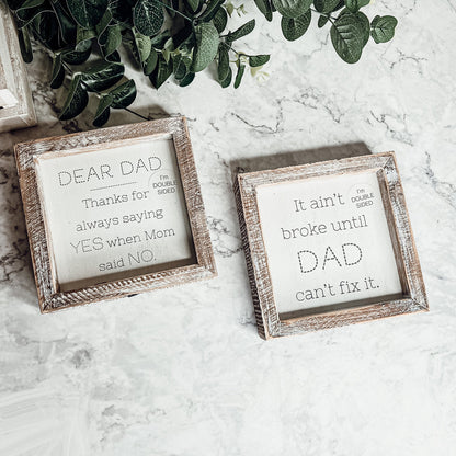 Dad Said Yes Double Sided 6 Inch Wooden Framed Sign Wedding Proposal Photo Prop Keepsake
