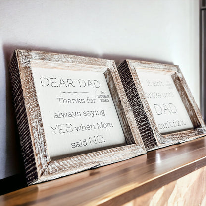 Dad Said Yes Double Sided 6 Inch Wooden Framed Sign Wedding Proposal Photo Prop Keepsake