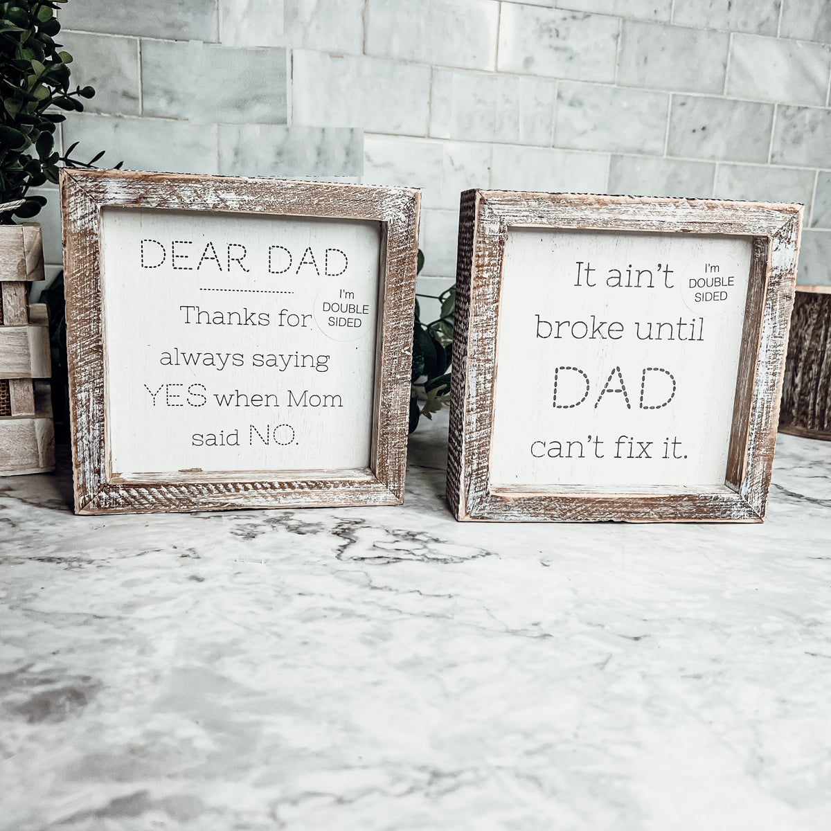 Dad Said Yes Double Sided 6 Inch Wooden Framed Sign Wedding Proposal Photo Prop Keepsake