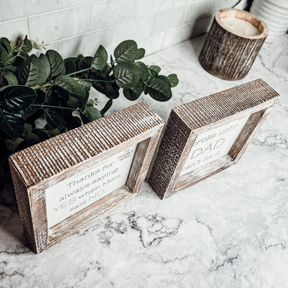 Dad Said Yes Double Sided 6 Inch Wooden Framed Sign Wedding Proposal Photo Prop Keepsake